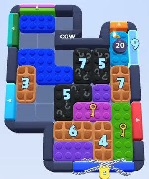 Color Block Jam level 1130 / 1131 / 2051: screenshot of the board