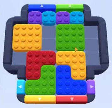 Color Block Jam level 22: screenshot of the board