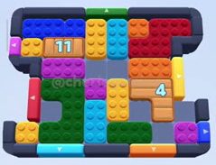 Color Block Jam level 566 / 1243 / 1460: screenshot of the board