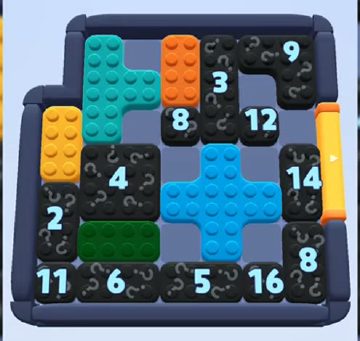 Color Block Jam level 739: screenshot of the board