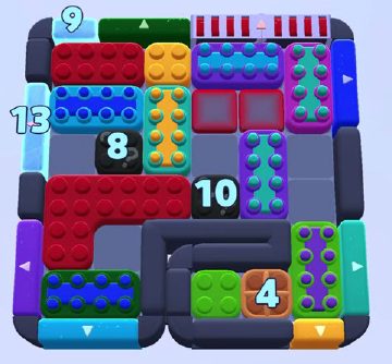 Color Block Jam level 1080: screenshot of the board