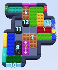 Color Block Jam level 1123 / 2026: screenshot of the board