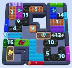 Color Block Jam level: screenshot of the board