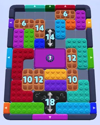 Color Block Jam level 1421 / 1424: screenshot of the board