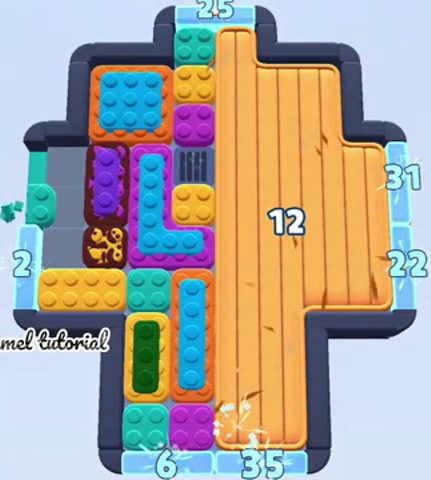 Color Block Jam level 1736 / 1884 / 2743: screenshot of the board