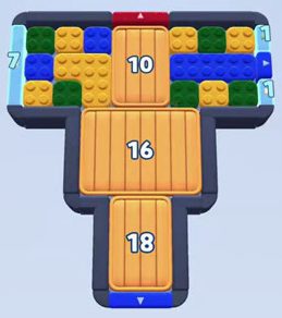 Color Block Jam level 21: screenshot of the board