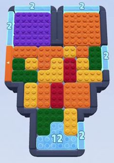 Color Block Jam level 195: screenshot of the board