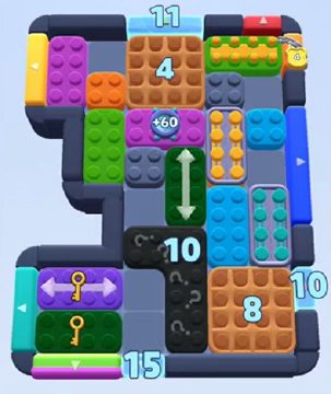 Color Block Jam level 1115 / 1128 / 1135 / 2024: screenshot of the board