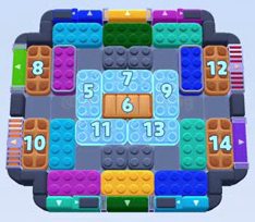 Color Block Jam level 1405 / 1408 / 1416 / 1425: screenshot of the board