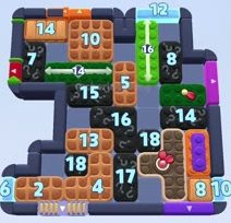 Color Block Jam level 1586 / 2497: screenshot of the board