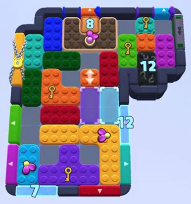Color Block Jam level 1492 / 1458 / 1493 / 1495: screenshot of the board