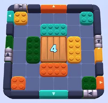 Color Block Jam level 1102: screenshot of the board