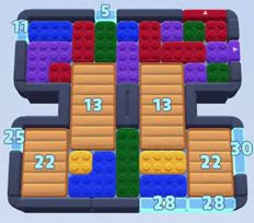 Color Block Jam level 231: screenshot of the board