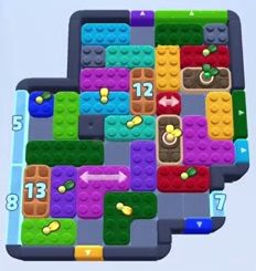 Color Block Jam level 1647 / 1681 / 2671: screenshot of the board