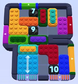 Color Block Jam level 1380 / 1383 / 1386: screenshot of the board