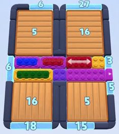 Color Block Jam level 1628 / 1632 / 1687 / 2619: screenshot of the board