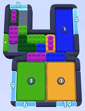 Color Block Jam level 1614 / 1685 / 2617: screenshot of the board