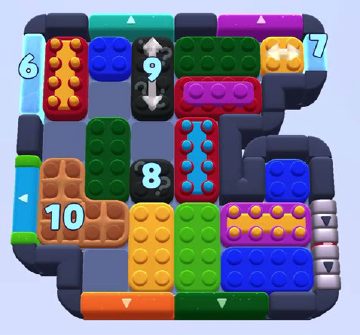 Color Block Jam level 1123 / 1127: screenshot of the board