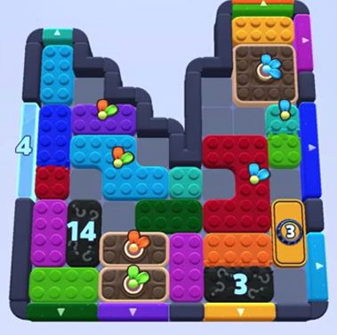 Color Block Jam level: screenshot of the board
