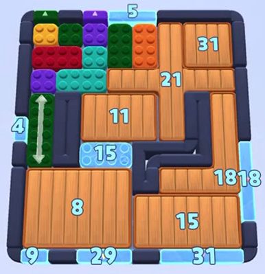 Color Block Jam level 1615 / 1619 / 1674 / 2606: screenshot of the board
