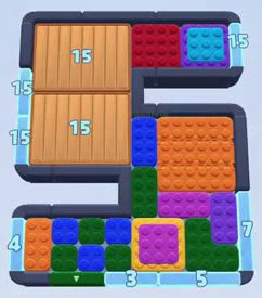 Color Block Jam level 166: screenshot of the board