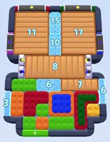 Color Block Jam level 1657 / 1663 / 2653: screenshot of the board