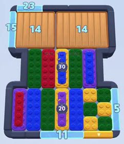 Color Block Jam level 130: screenshot of the board