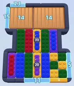 Color Block Jam level: screenshot of the board