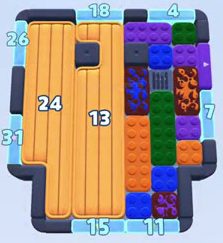Color Block Jam level 1737 / 1885 / 2744: screenshot of the board