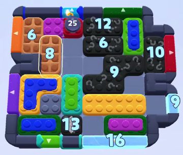 Color Block Jam level 1258 / 1257 / 2201: screenshot of the board