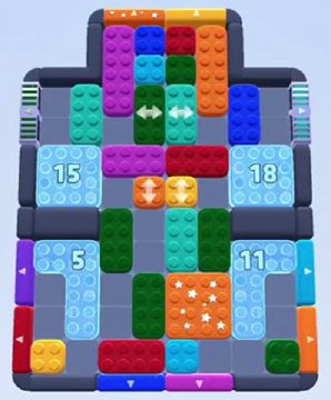 Color Block Jam level 238 / 626 / 1076: screenshot of the board