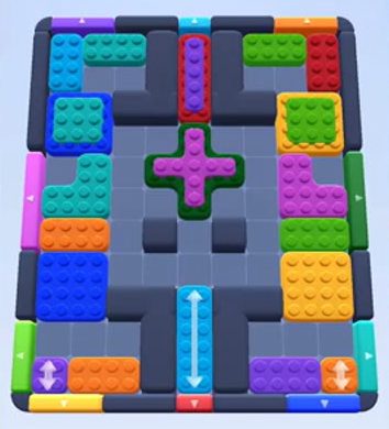 Color Block Jam level 51: screenshot of the board