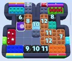 Color Block Jam level 1143 / 2012: screenshot of the board