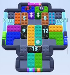 Color Block Jam level 1414 / 1422 / 2323: screenshot of the board