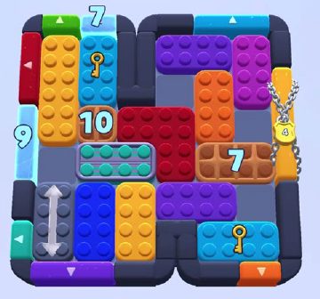 Color Block Jam level 1014: screenshot of the board