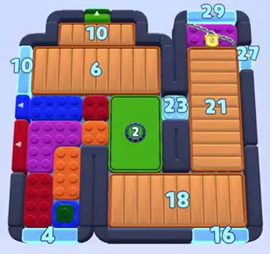 Color Block Jam level 1614 / 1618 / 1673 / 2605: screenshot of the board