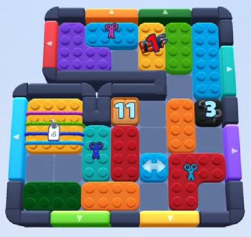 Color Block Jam level 754: screenshot of the board
