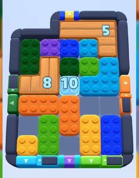 Color Block Jam level 607: screenshot of the board