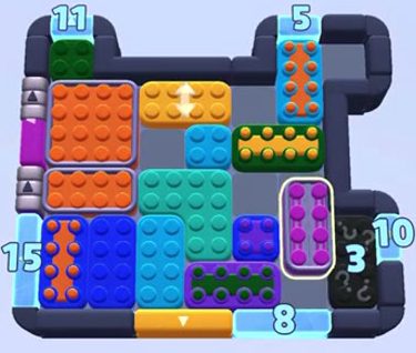 Color Block Jam level 1190 / 1187 / 1188: screenshot of the board