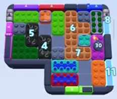Color Block Jam level: screenshot of the board