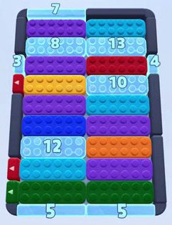 Color Block Jam level 11: screenshot of the board