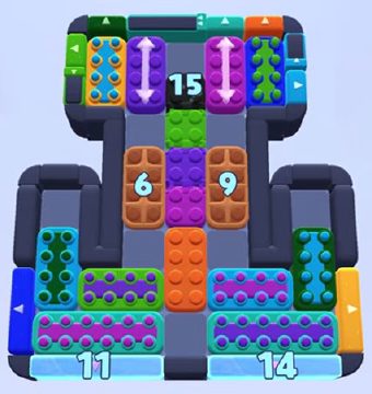 Color Block Jam level 1100 / 1954: screenshot of the board