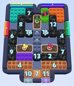 Color Block Jam level 1249 / 1245 / 2140: screenshot of the board