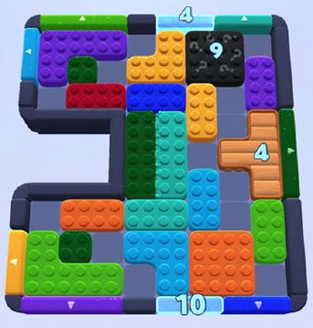 Color Block Jam level 1028: screenshot of the board