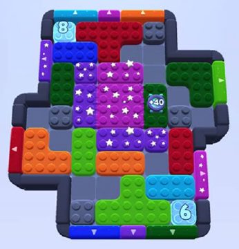 Color Block Jam level 1032: screenshot of the board