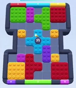 Color Block Jam level 71: screenshot of the board