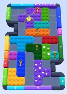 Color Block Jam level 44: screenshot of the board