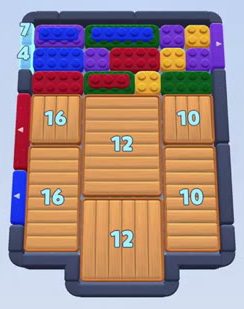 Color Block Jam level: screenshot of the board