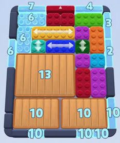 Color Block Jam level 108: screenshot of the board