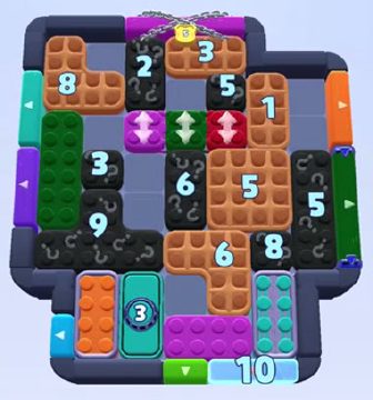 Color Block Jam level 1407 / 1445 / 2354: screenshot of the board